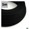 Kabel Stoff-ummantelt, schwarz, 2x0,75mm AWG18, Meterware